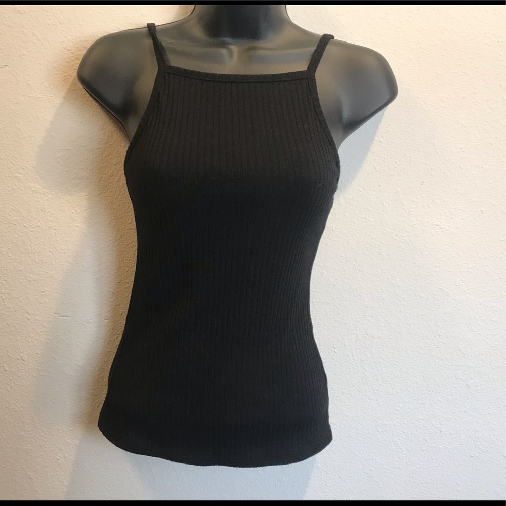 High neck rubbed tank